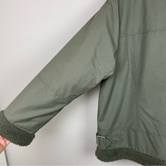Old Navy Women's Large Sherpa-Lined Utility Jacket Dill Caper Green Coat - Picture 12 of 16